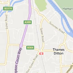 Map of Thames Ditton